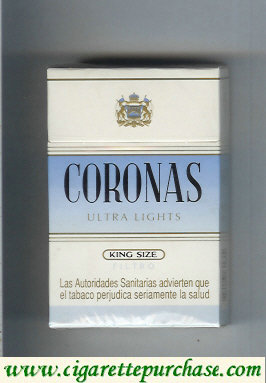 Coronas Ultra Lights cigarettes king size